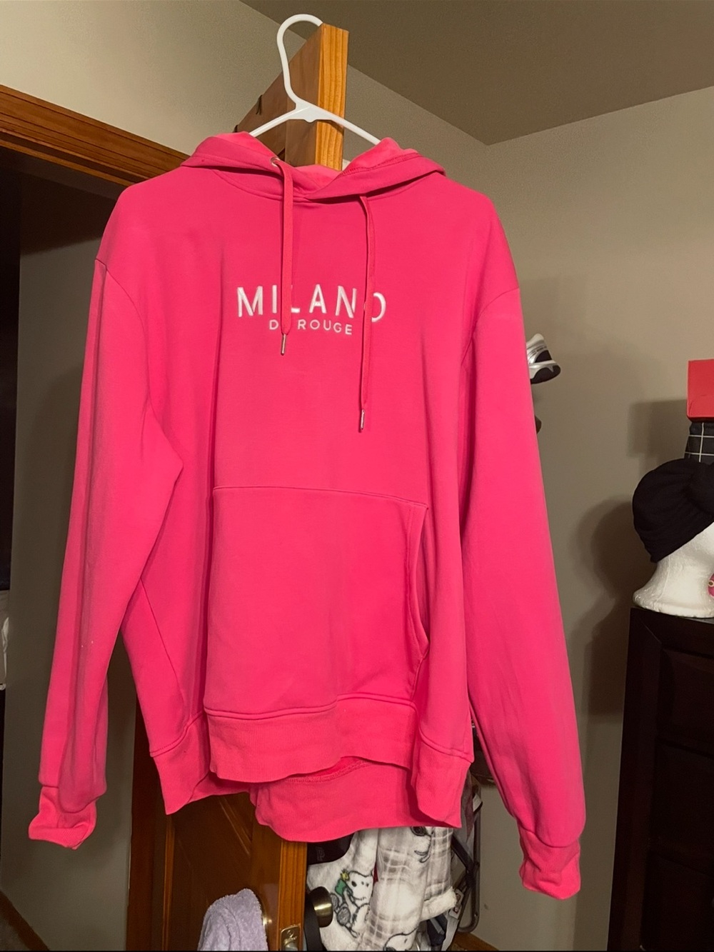Milano Hot Pink Hoodie with Logo Tag